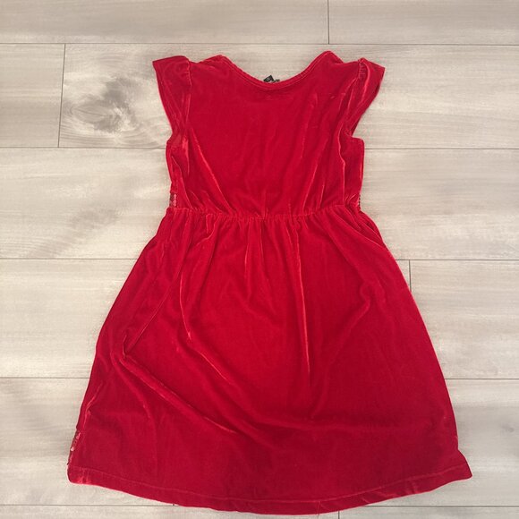 Red Velvet Knee-Length Dress – Girls Size L (10–12) - Picture 4 of 4